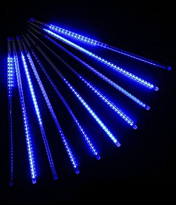 Светодиодная гирлянда Тающие Сосульки 10*0.5 м, 720 синих LED ламп, черный ПВХ, 10 м, IP44, BEAUTY LED