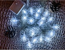 Светодиодная гирлянда ЛЕСНЫЕ ШИШКИ, 20 холодных белых LED-огней, 4 м, прозрачный ПВХ, IP20, Serpantin
