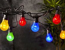 Электрогирлянда CIRCUS, 10 цветных ламп, 50 тёплых белых LED-огней, 4.5+5 м, уличная, STAR trading
