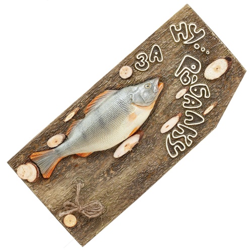 Декоративное панно на стену Окунь / За рыбалку (подарок рыбаку, сувенир) фото 2