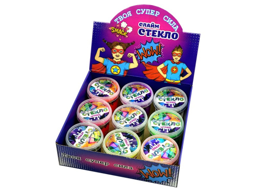 Набор слаймов "Стекло" в боксе Galaxy/Party (9 шт по 100 гр)
