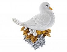 Ёлочная игрушка "Рождественский голубь", полистоун, 10 см, Kurts Adler