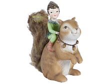 Декоративная фигура ЭЛЬФ ОЗЗИ И БЕЛЬЧОНОК, полистоун, 19 см, Kaemingk