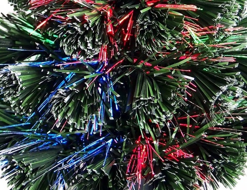Светящаяся оптиковолоконная елка EVERGREEN с белыми кончиками,, с разноцветными светодиодами, 61 см, батарейки, National Tree Company фото 2