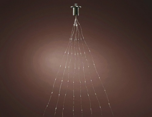 Гирлянда-крышка для банки или вазы  РОСА - КОНСКИЙ ХВОСТ, 80 тёплых белых микро LED-огней, диаметр металлической крышки 7 см, Kaemingk (Lumineo) фото 5