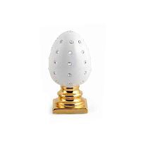 EMOZIONI Сувенир яйцо 13х13хН21 см, керамика, цвет белый, декор золото, swarovski