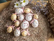 Декоративные пасхальные яйца ЦВЕТУЩИЙ ЛУГ, 3-5 см (упаковка 12 шт.), Kaemingk