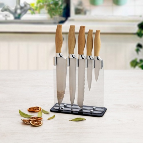 Набор кухонных ножей с акриловой подставкой Baobab 5шт. фото 4