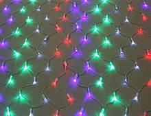 Электрогирлянда "Сетка", 320 разноцветных LED огней, 1,9х1,6м+1,5м, коннектор, белый каучуковый провод, уличная, SNOWHOUSE