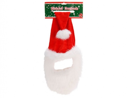 Шапка "Санта клауса" с бородой, 70х35 см, Koopman International фото 2