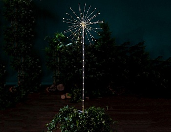 Светящееся деревце  "Вечерний одуванчик", 152 тёплых белых микро LED-огня, 35х100 см, контроллер, таймер, батарейки, уличное, STAR trading