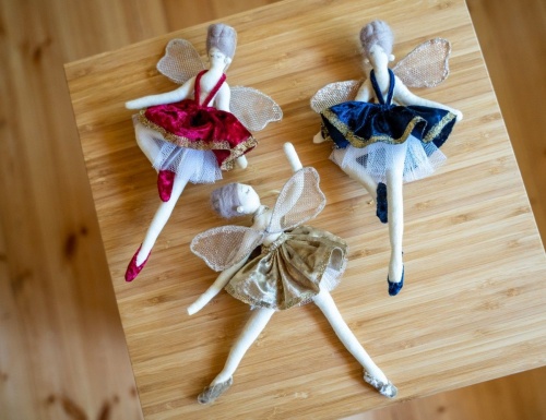 Кукла на ёлку "Фея бархатного танца" (Variation), текстиль, 24 см, Due Esse Christmas фото 4