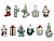 Набор стеклянных ёлочных игрушек КАК В ДЕТСТВЕ, белый с красным и зелёным, 7 см (упаковка 24 шт.), Kaemingk (Decoris)
