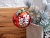 Стеклянный ёлочный шар ЗОДИАК: КОШЕЧКА И ЗАЙЧИК В КОРЗИНЕ, красный, 85 мм, Елочка