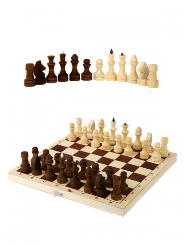 Шахматы обиходные парафинированные в комплекте с доской (без подклейки) (Орлов) фото 2