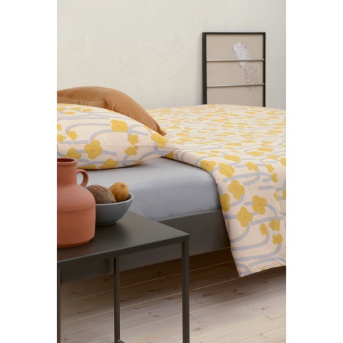 Комплект постельного белья горчичного цвета с принтом Полярный цветок из коллекции scandinavian touch фото 8