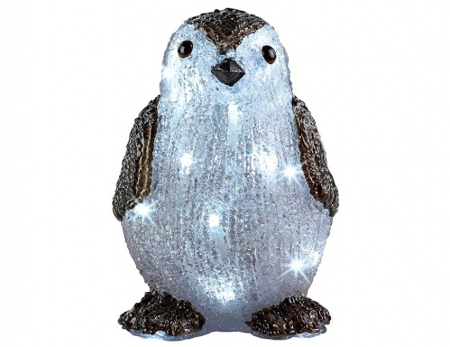 Светящийся "Маленький пингвин", цветной акрил, 24 холодных белых LED огня, 20 см, уличный, Kaemingk фото 4