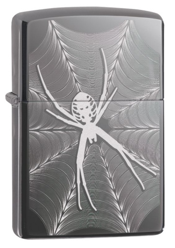 Зажигалка Zippo Classic с покрытием Black Ice, латунь/сталь, чёрная, глянцевая, 36x12x56 мм