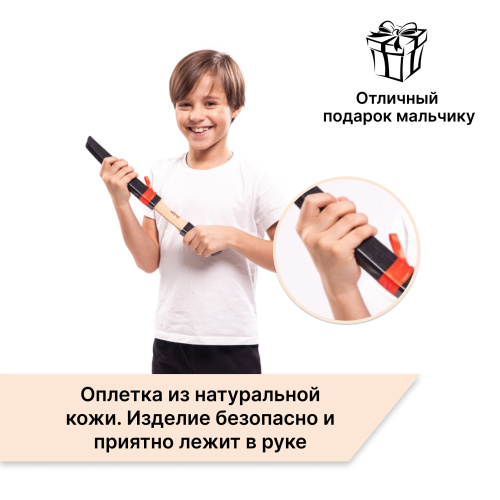 Меч деревянный детский Танто из бука (черный) фото 9