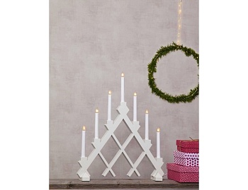 Светильник-горка рождественский RUT (белый) на 7 свечей, 43х53 см, STAR trading