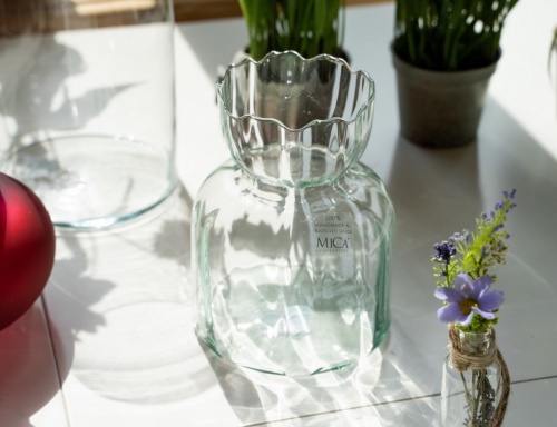 Стеклянная ваза "Соренто", прозрачная, 16х12.5 см, Edelman фото 2