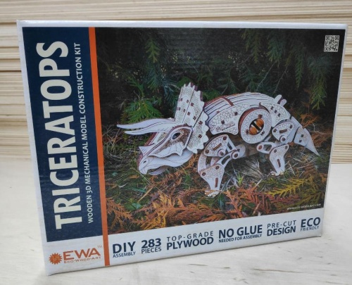 Конструктор деревянный 3D EWA Динозавр Трицератопс фото 3