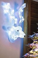 "Голова оленя", акрил, 50 холодных белых LED огней, 45 см, уличная, Kaemingk