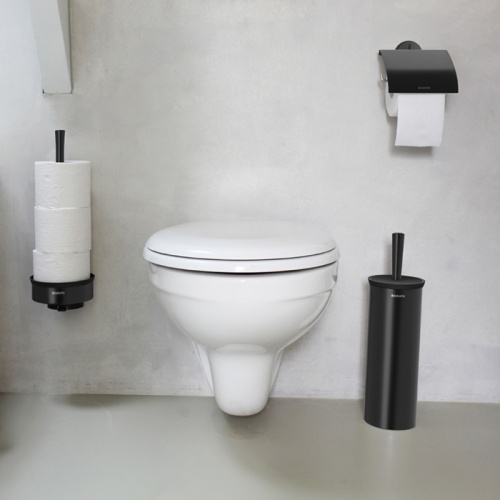 Держатель для туалетной бумаги Sistema из нержавеющей стали, черного цвета фото 2