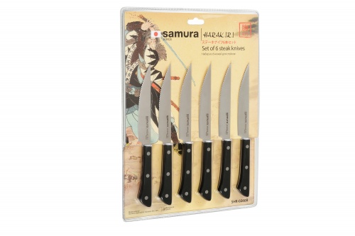 Набор стейковых ножей 6 в 1 Samura Harakiri, кор.-стойкая сталь,ABS пластик фото 2
