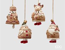 Набор ёлочных игрушек НОВОГОДНИЕ ТОЛСТЯЧКИ, коричневый, 11 см, 4 шт., EDG