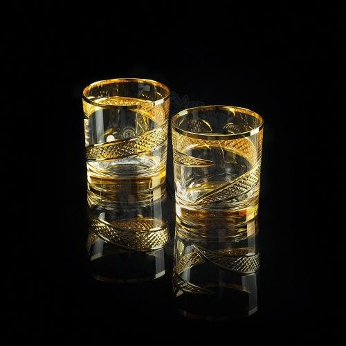 IDALGO Стакан 300 мл для виски, набор 2 шт, хрусталь янтарный фото 2