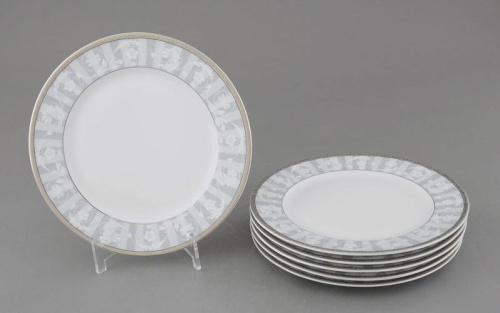 Тарелки десертные Leander "Cабина 02160329-1013", 6 штук, 19 см, серый, белый