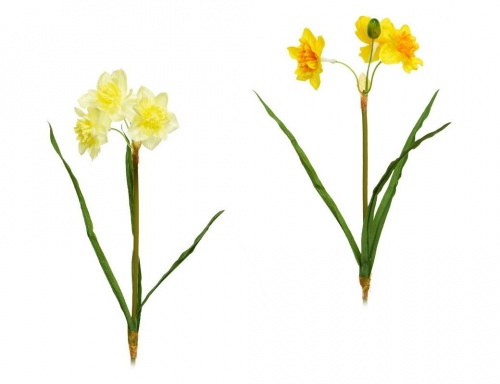 Элитные искусственные цветы "Нарциссы", полиэстер, 9х40 см, разные цвета, Kaemingk фото 3