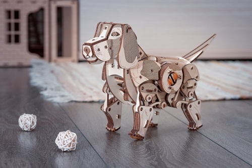Конструктор деревянный 3D EWA Механический щенок Puppy фото 2