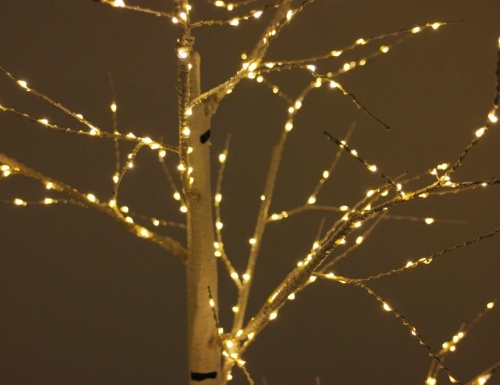 Светящееся дерево БЕРЁЗКА, тёплые белые микро LED-огни, уличное, Kaemingk фото 5