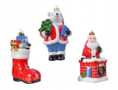Набор ёлочных игрушек "Подарочный сезон", пластик, 11.5-12.5 см (3 шт.), Kaemingk