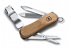 Нож-брелок Victorinox Classic Nail Clip Wood 580, 65мм, 6 функций, дерево, 0.6461.63