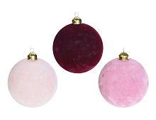 Набор стеклянных ёлочных шаров "Велютто", бело-розовые, розовые и бордовые, (упаковка 9 шт.), Koopman International