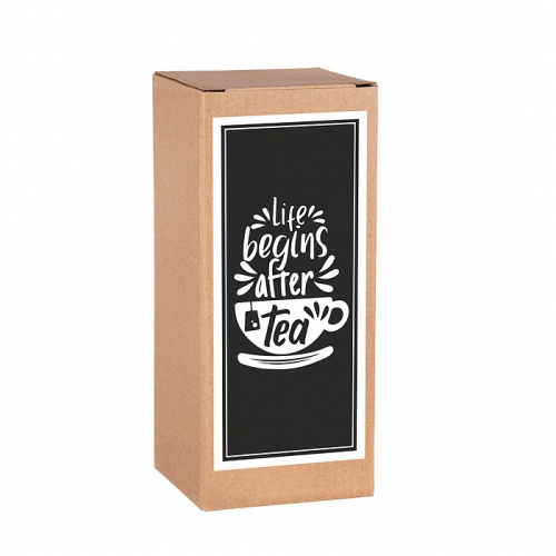 Термокружка "Life Begins After Tea" в красном и чёрном цветах, изготовленная из нержавеющей стали, представленная в подарочной упаковке фото 7