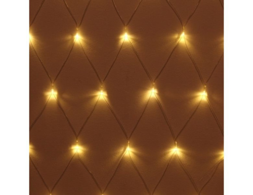Светодиодная гирлянда СЕТКА, 2х1.5 м, 144 теплых белых LED-огней, прозрачный ПВХ, контроллер, IP20, Serpantin фото 4