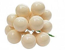 "Гроздь" стеклянных эмалевых шариков на проволоке, 12 шаров по 25 мм, цвет: белая шерсть, Kaemingk