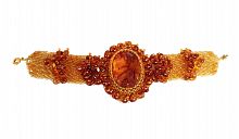 Крупный браслет из балтийского янтаря и бисера, 10971b