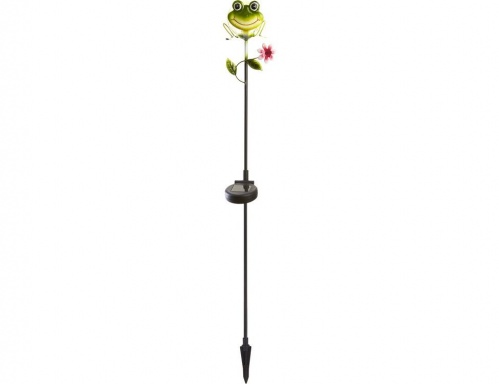 Садовый светильник-опора для растений "Лягушонок", белая LED-лампа, солнечная батарея, 83х13 см, STAR trading фото 2