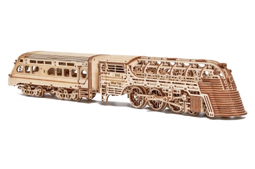 Механическая деревянная сборная модель Wood Trick Поезд Атлантический экспресс фото 2