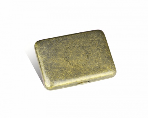 Портсигар S.Quire, сталь, золотистый цвет с рисунком, 947120 мм
