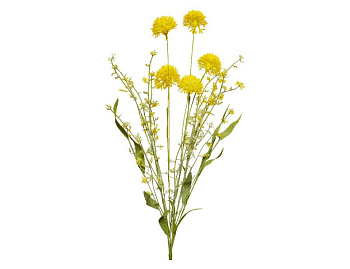 Элитные искусственные цветы "Полевые георгины", пластик, жёлтые, 6x22x60 см, Kaemingk