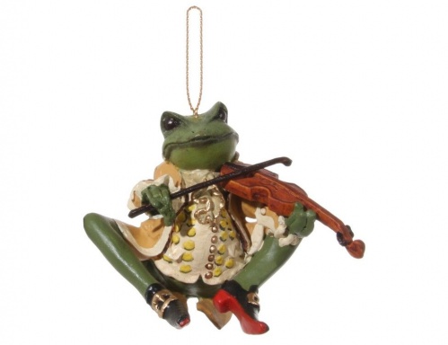 Ёлочная игрушка "Лягушонок-скрипач", полистоун, 9 см, SHISHI фото 2