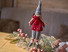 Фетровая кукла на ёлку "Задорная девчонка", разные модели, 26 см, Due Esse Christmas