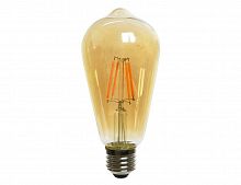 Светодиодная лампа для открытого светильника "Эдисон" с нитями, янтарная, янтарный LED-огонь, 6.4x14.3 см, цоколь Е27, Kaemingk