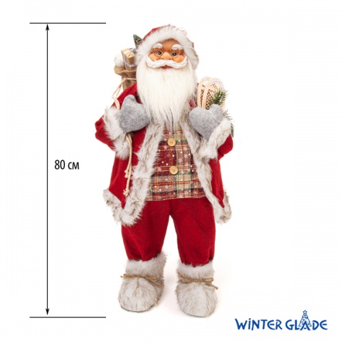 Фигурка Дед Мороз 80 см (красный/серый) фото 8
